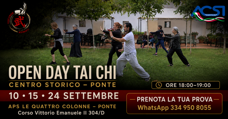 Open Day Tai Chi al Centro Storico di Roma – Settembre 2026